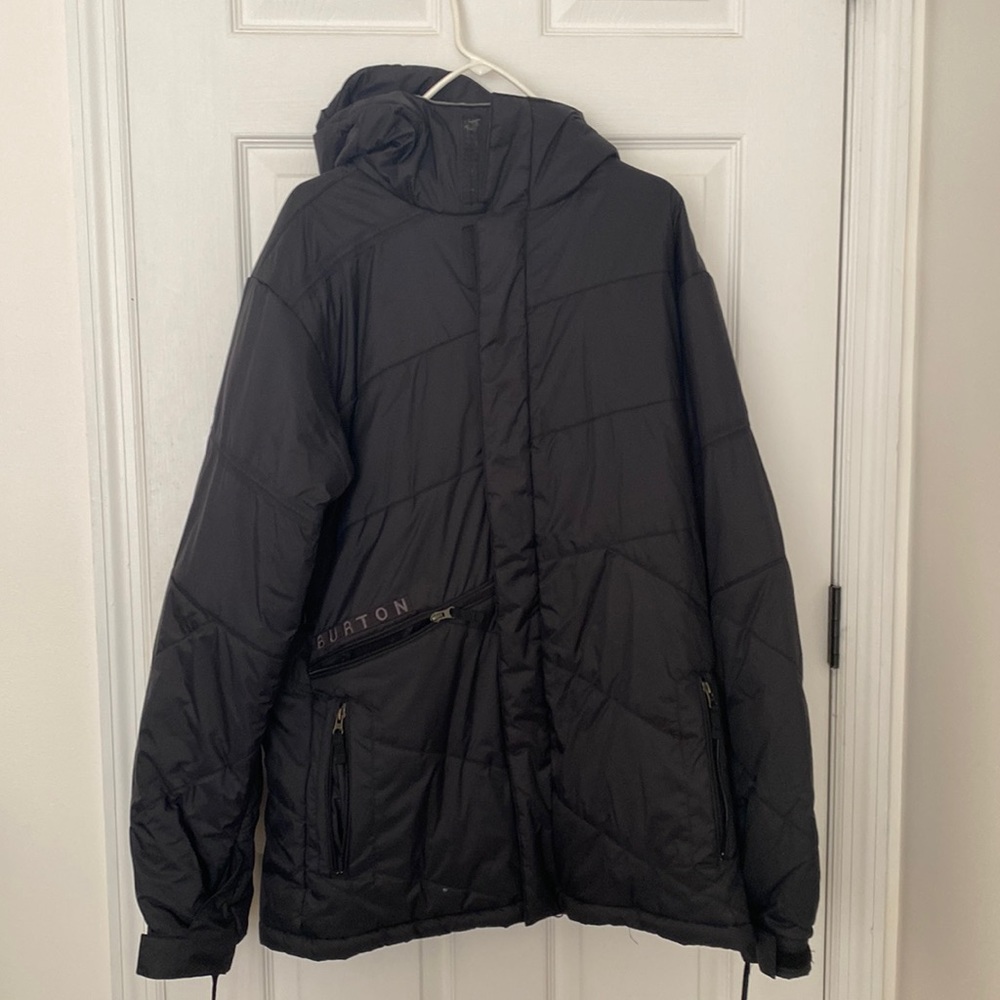 Mens medium black burton coat and gloves
